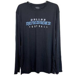 XFL DALLAS Renegades Long Sleeve athletic‎ Shirt Size Large L Black Blue